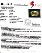 9.40/CT Natural Yellow Sapphire with Govt Lab Certificate-23310